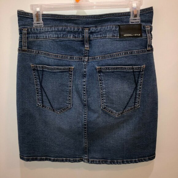 Kendall Kylie Womens Size 29 Straight Pencil Denim High Waist Button Mini Skirt - Picture 7 of 11